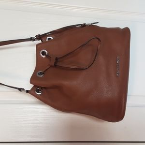 Michael Kors Medium Pebbled Bucket Bag in Luggage Color